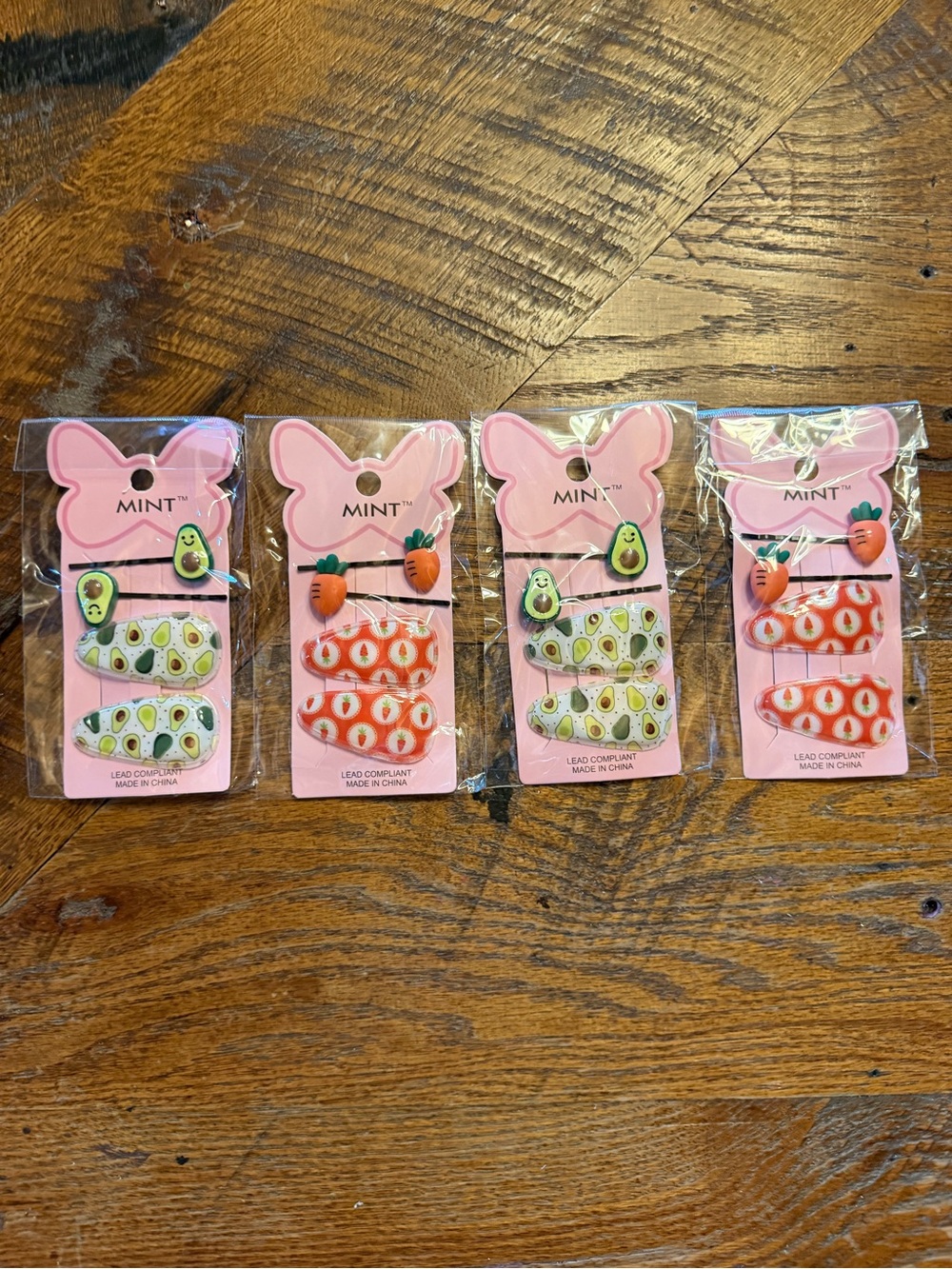Mint Kids Fruit Hair Clip Set in Pink, Green, Orange